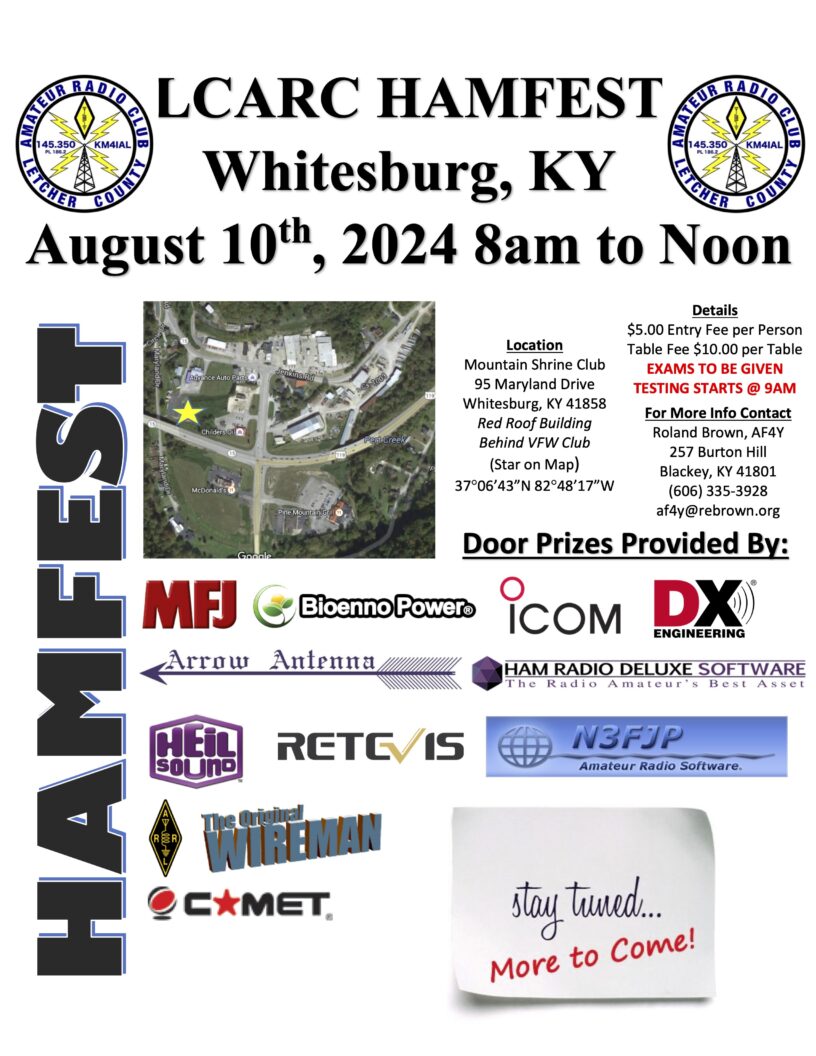 2024 Hamfest Flyer Letcher County Amateur Radio Club